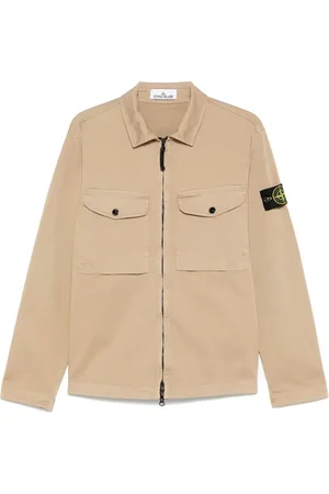 Stone Island Giacca-camicia con applicazione Compass
