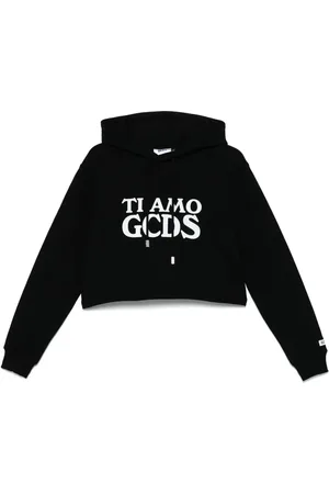 GCDS Felpa con stampa Ti Amo e cappuccio
