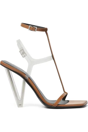 VERSACE Sandali V2025 in pelle con finitura lucida 105mm