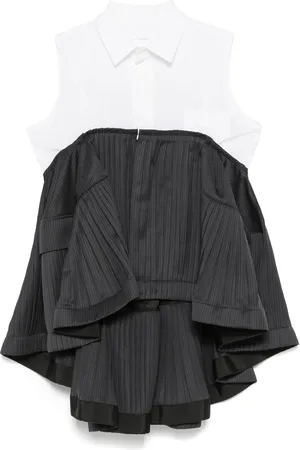 SACAI Blusa con inserti a contrasto