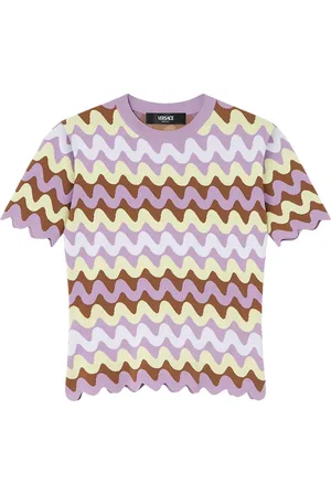 VERSACE T-shirt Wave con effetto jacquard