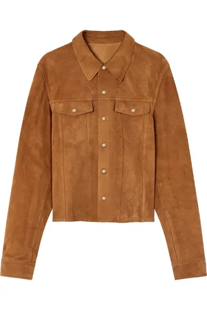 VERSACE Giacca-camicia in pelle scamosciata
