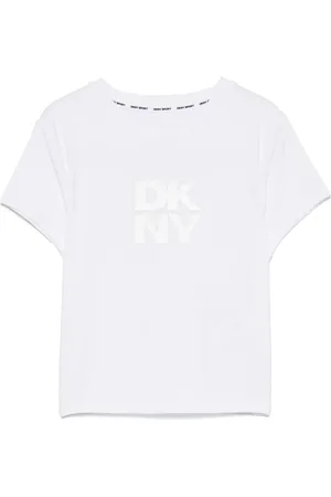 DKNY T-shirt crop con logo