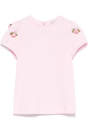 MONNALISA T-shirt con applicazione a fiori