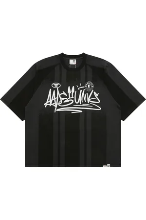 A Bathing Ape T-shirt a righe con stampa