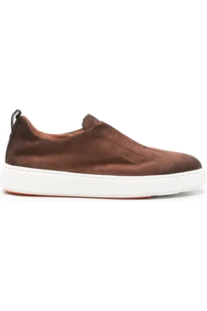 santoni Sneakers in pelle scamosciata con design a pannelli