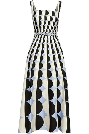 Oscar de la Renta Abito in seta con motivo geometrico