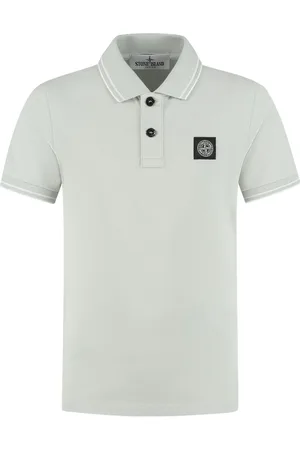 Stone Island Polo in cotone con applicazione Compass