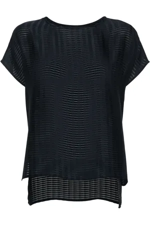 Emporio Armani T-shirt a righe con inserti semi trasparenti