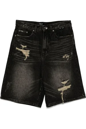 FIVE CM Shorts denim con effetto vissuto