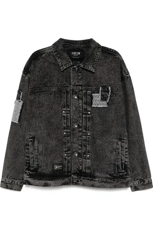 FIVE CM Giacca denim con design patchwork