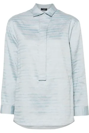 Emporio Armani Camicia in misto lino a righe