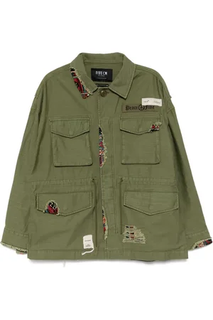FIVE CM Giacca stile militare con applicazione