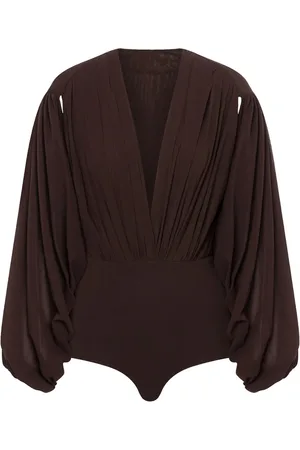Serafini Top con maniche drappeggiate