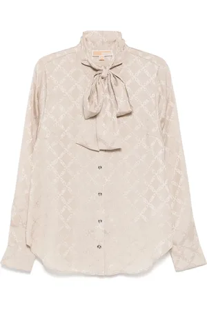 Michael Kors Blusa Empire Diamond jacquard con fiocco