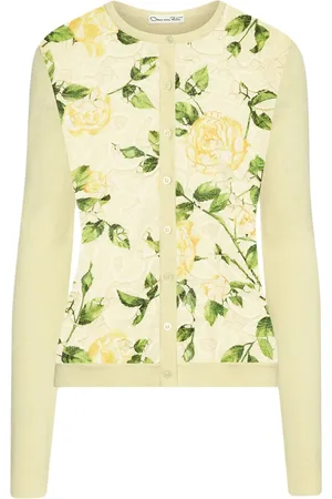Oscar de la Renta Cardigan English Rose Guipure