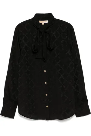 Michael Kors Blusa Empire Diamond jacquard con fiocco