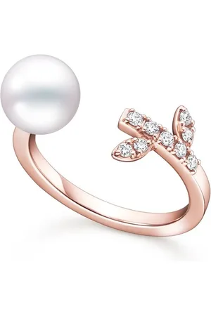 Tasaki Anello Kugel in oro 18 carati con diamanti e perle Akoya