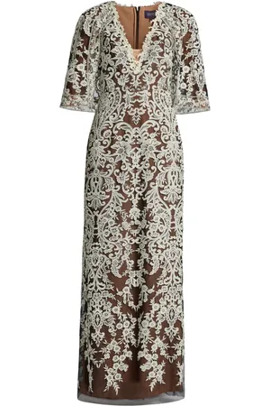 Marchesa Notte Abito con strato in pizzo