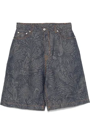 Etro Bermuda denim con effetto jacquard