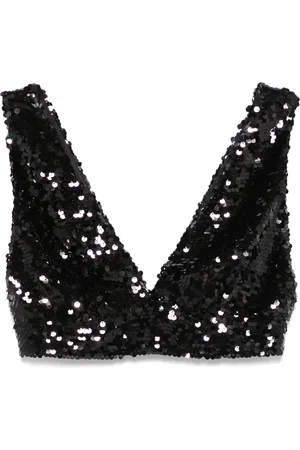 Serafini Top crop con paillettes