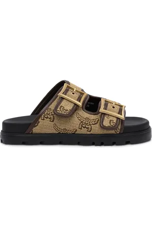 MCM Sandali slides con monogramma