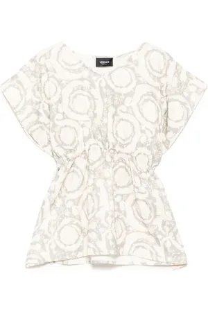 VERSACE Caftano in cotone a fiori