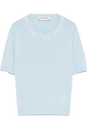 Ermanno Firenze T-shirt con ricamo a fiori