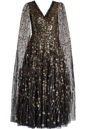 Needle & Thread Abito a mantella con paillettes