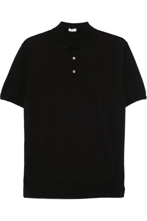 CARUSO Polo in cotone con ricamo logo