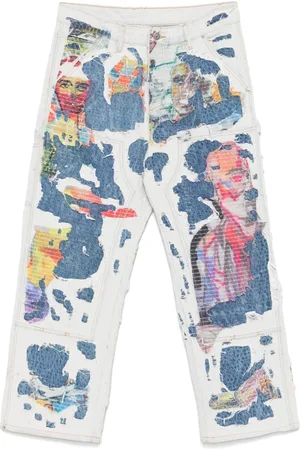 KIDSUPER STUDIOS Pantaloni effetto vissuto