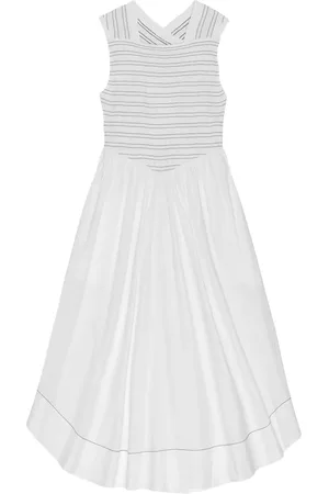 Ganni Abito midi con scollo quadrato