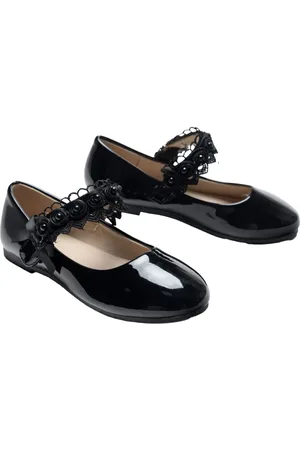 Tulleen Ballerine in pelle lucida con applicazione