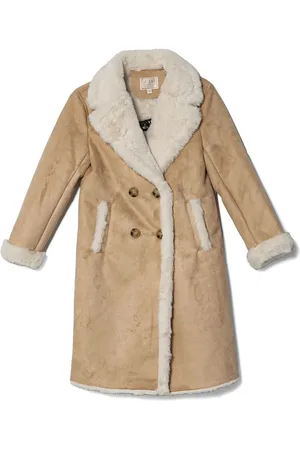 Guess Cappotto monopetto in pelle scamosciata