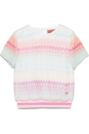 Missoni T-shirt in maglia con motivo a zigzag