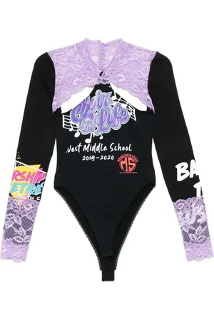 Marine Serre Body con dettaglio in pizzo