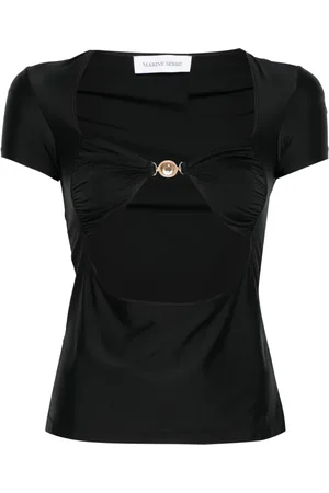 Marine Serre Top drappeggiato in jersey
