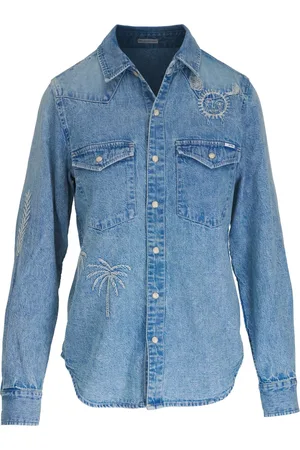 Mother Giacca-camicia denim con ricamo