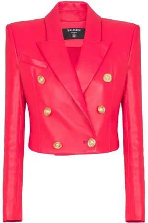 Balmain Giacca corta in pelle di agnello