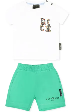 John Richmond Set top e shorts con stampa