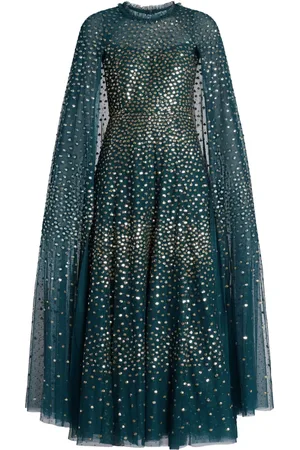 Needle & Thread Abito a mantella con paillettes