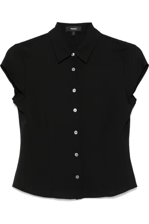 THEORY Camicia in georgette con maniche ad aletta