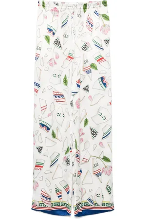 Casablanca Pantaloni Le Vase Brise in seta