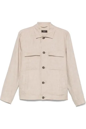PESERICO SIGN Giacca-camicia in gabardine in lino