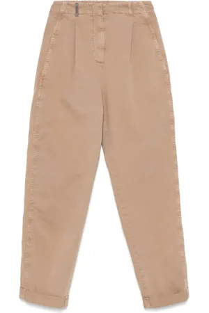 PESERICO SIGN Pantaloni dritti in gabardine tinti in capo