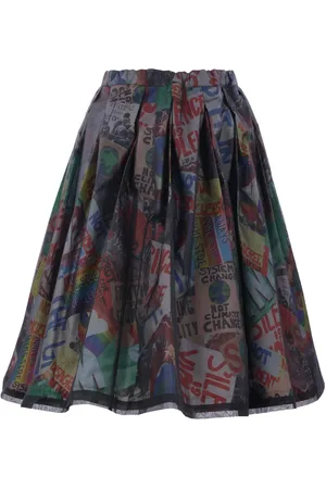 Comme des Garçons Gonna plissettata con stampa