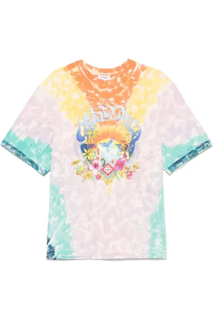 Casablanca T-shirt con fantasia tie dye