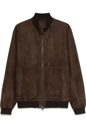 CANALI Bomber in pelle scamosciata