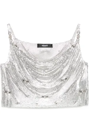 VERSACE Canotta metallizzata in rete