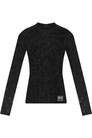 VERSACE T-shirt a maniche lunghe in pizzo